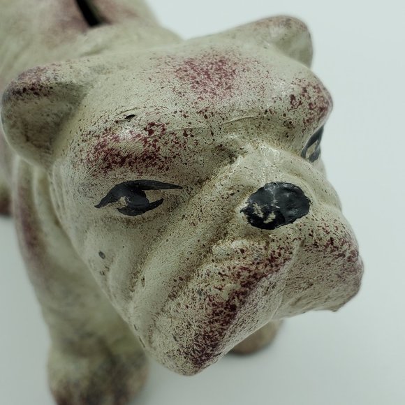 Small Cast Iron Bulldog Bank Dog Puppy Figure Metal Figurine - Picture 3 of 9